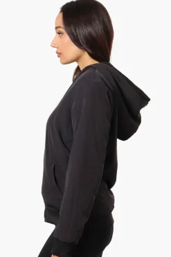 Fahrenheit Hooded Fleece Lined Windbreaker Lightweight Jacket - Black