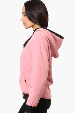 Fahrenheit Hooded Fleece Lined Windbreaker Lightweight Jacket - Pink