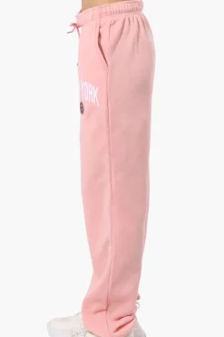 Fahrenheit London Print Fleece Joggers - Pink