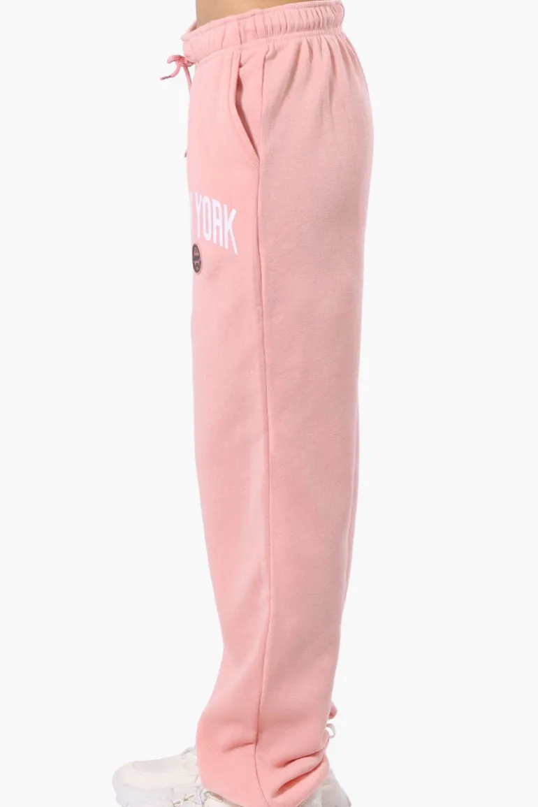 Fahrenheit London Print Fleece Joggers - Pink