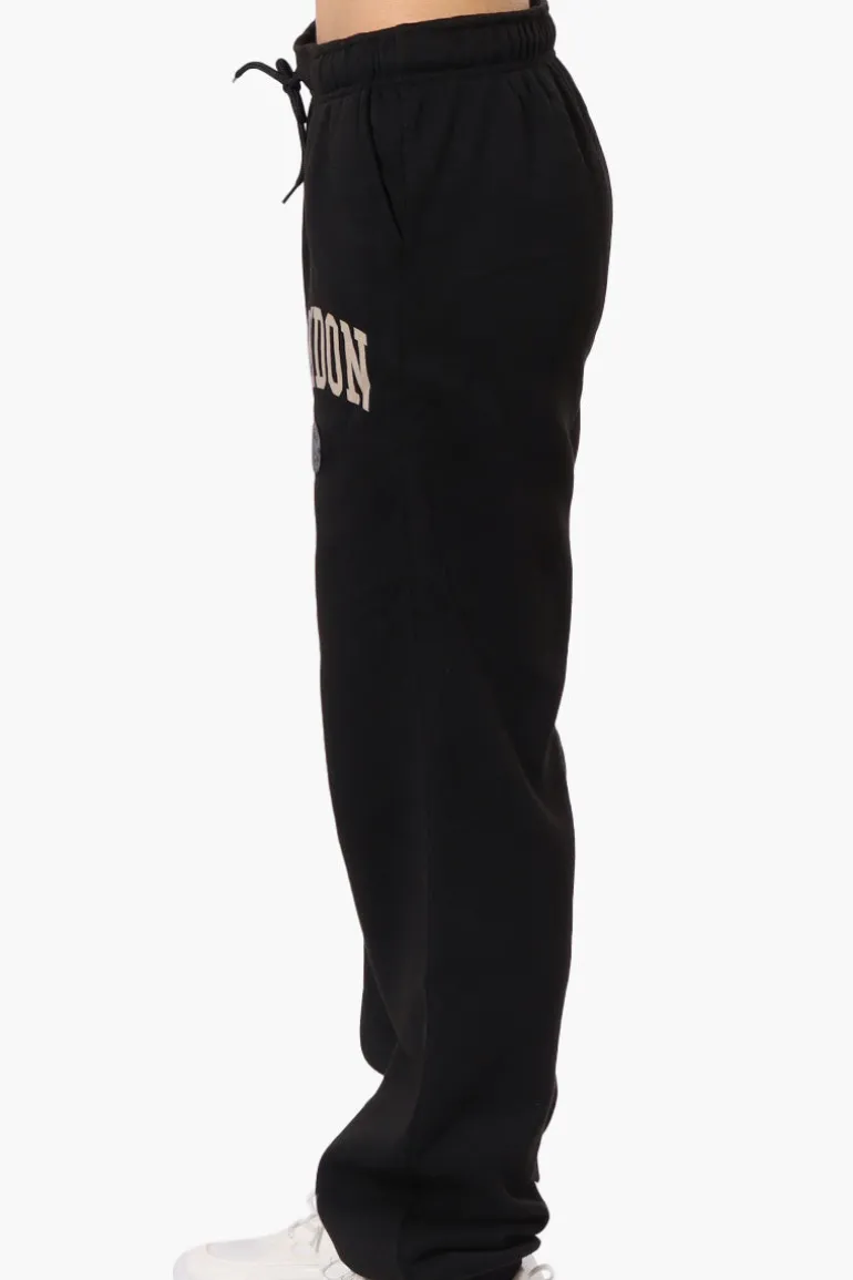 Fahrenheit London Print Fleece Joggers - Black