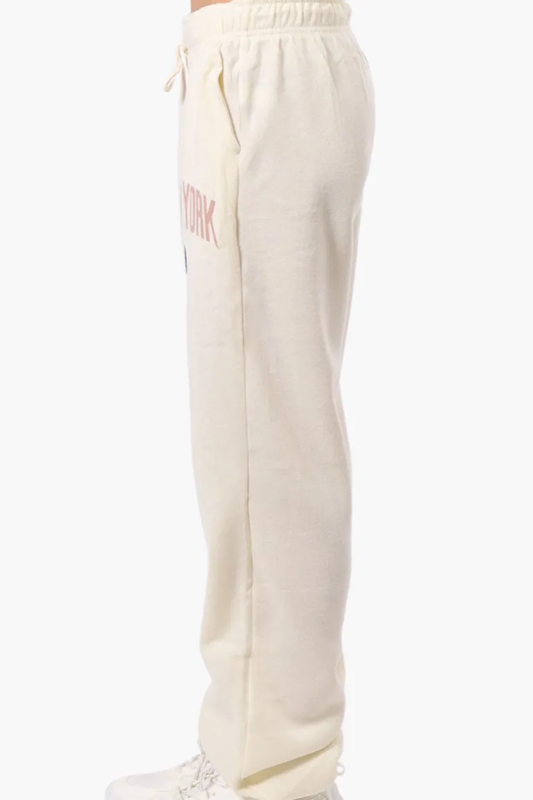 Fahrenheit London Print Fleece Joggers - Cream