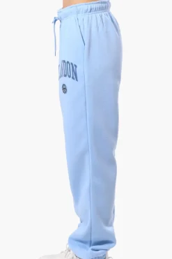 Fahrenheit London Print Fleece Joggers - Blue