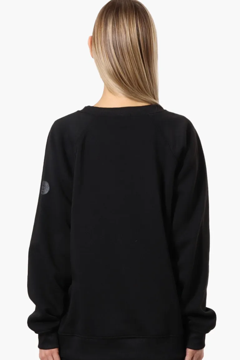Fahrenheit London Print Fleece Crewneck Sweatshirt - Black