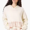Fahrenheit Oversized Brooklyn Print Hoodie - Cream