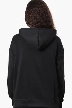 Fahrenheit Oversized Brooklyn Print Hoodie - Black