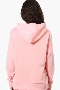 Fahrenheit Oversized New York Print Hoodie - Pink