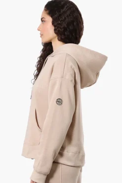Fahrenheit Oversized Whistler Print Hoodie - Beige