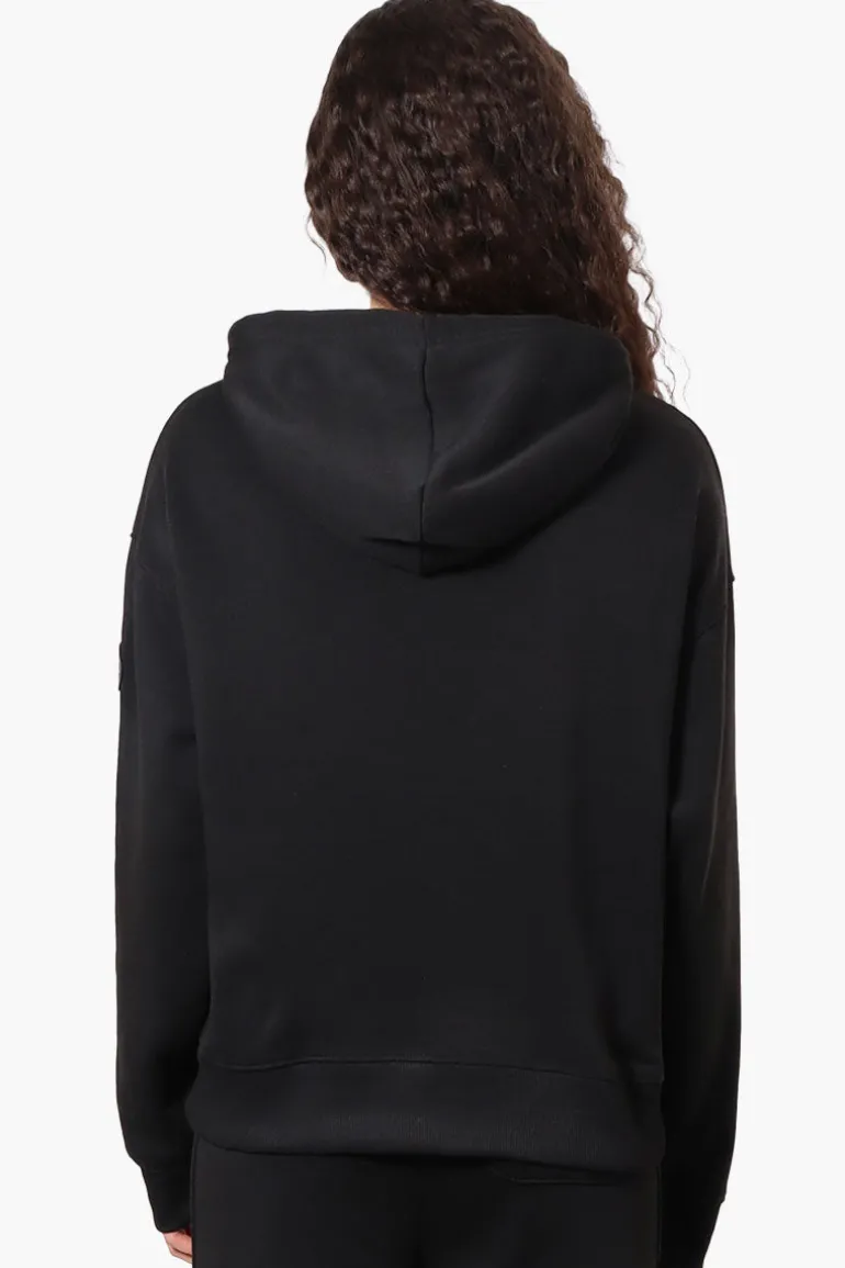 Fahrenheit Oversized Whistler Print Hoodie - Black