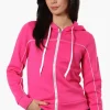 Fahrenheit Piping Detail Zip Up Hoodie - Pink
