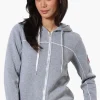 Fahrenheit Piping Detail Zip Up Hoodie - Grey