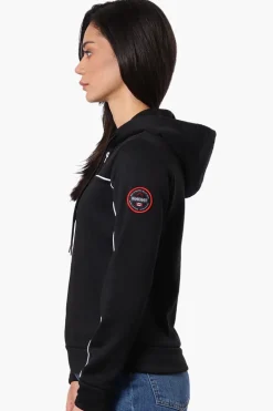 Fahrenheit Piping Detail Zip Up Hoodie - Black