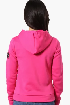 Fahrenheit Piping Detail Zip Up Hoodie - Pink