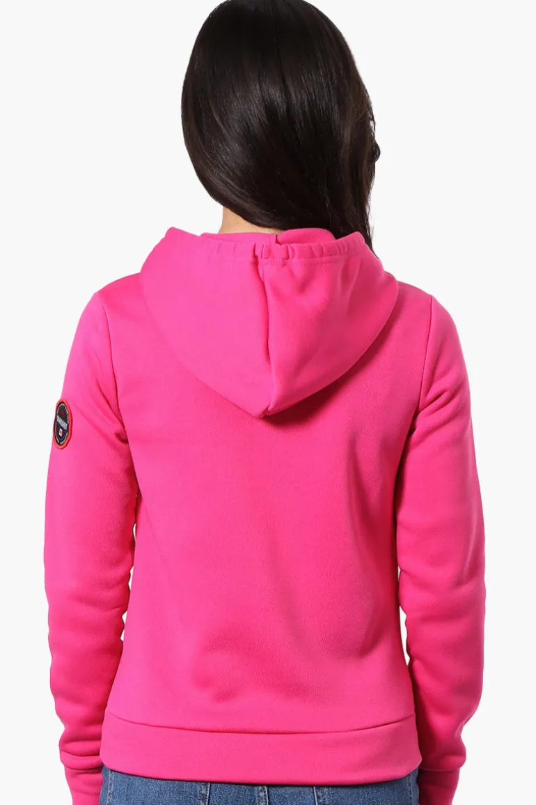 Fahrenheit Piping Detail Zip Up Hoodie - Pink