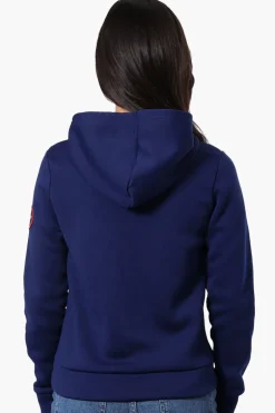 Fahrenheit Piping Detail Zip Up Hoodie - Navy