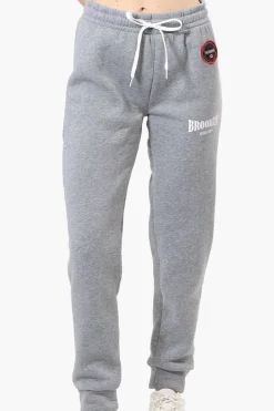 Fahrenheit Tie Waist Brooklyn Print Joggers - Grey