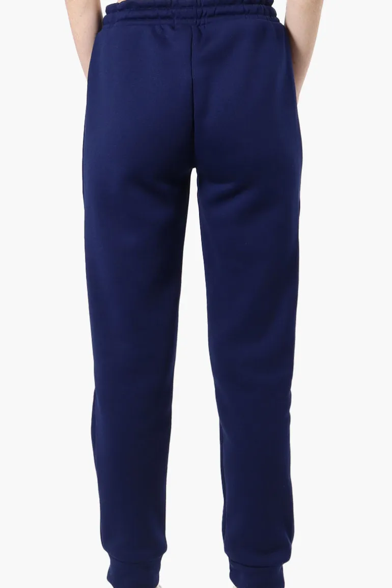 Fahrenheit Tie Waist Brooklyn Print Joggers - Navy