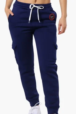 Fahrenheit Tie Waist Cargo Joggers - Navy