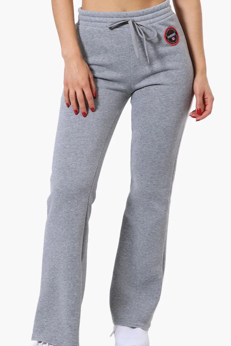 Fahrenheit Tie Waist Flared Sweatpants - Grey