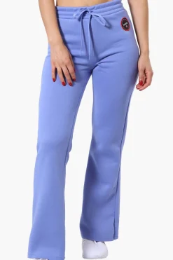 Fahrenheit Tie Waist Flared Sweatpants - Blue