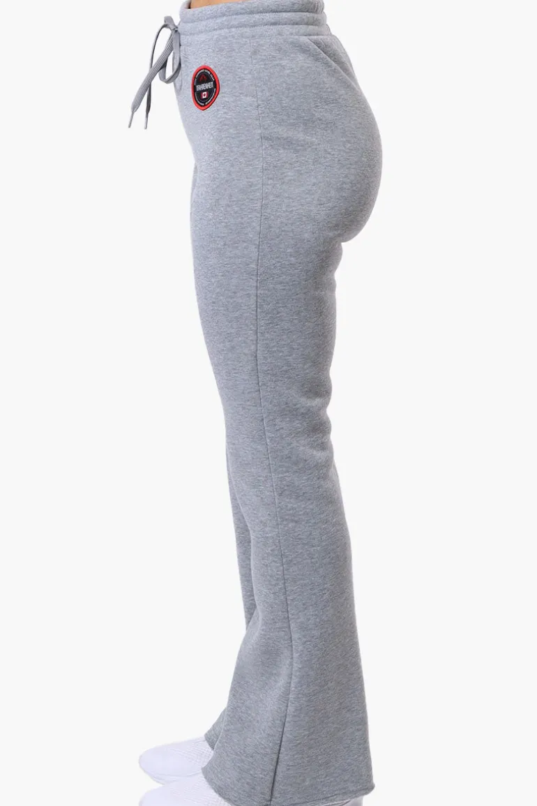 Fahrenheit Tie Waist Flared Sweatpants - Grey