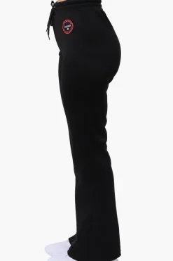 Fahrenheit Tie Waist Flared Sweatpants - Black