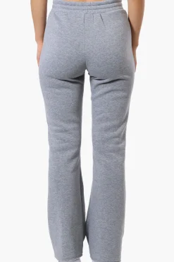 Fahrenheit Tie Waist Flared Sweatpants - Grey