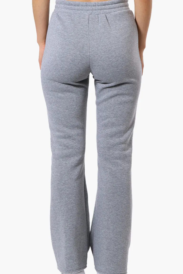 Fahrenheit Tie Waist Flared Sweatpants - Grey