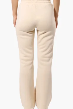 Fahrenheit Tie Waist Flared Sweatpants - Cream