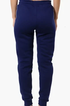Fahrenheit Tie Waist Side Piping Joggers - Navy