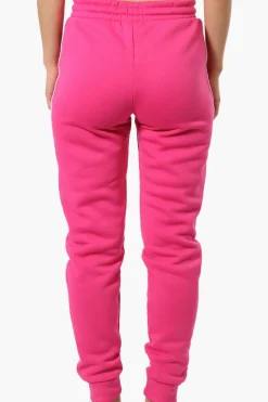 Fahrenheit Tie Waist Side Piping Joggers - Pink