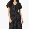 Impress Polka Dot Short Sleeve Day Dress - Black