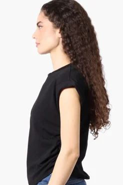 Impress Short Sleeve Side Ruching Blouse - Black