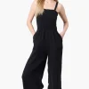 Impress Sleeveless Smocked Top Jumpsuit - Black