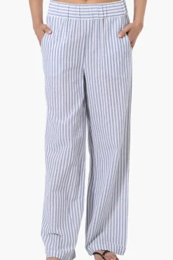 Impress Striped Wide Leg Pants - Blue