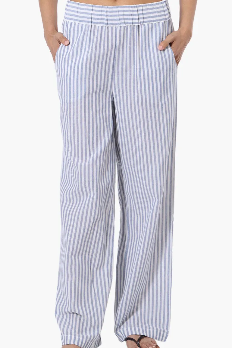 Impress Striped Wide Leg Pants - Blue