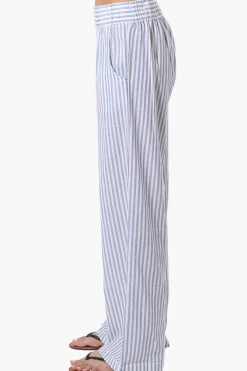 Impress Striped Wide Leg Pants - Blue