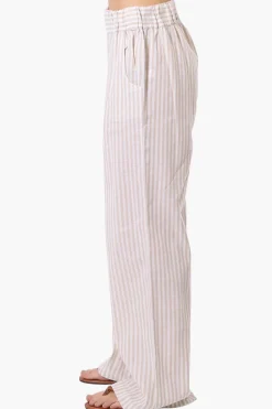 Impress Striped Wide Leg Pants - Cream
