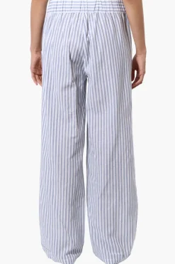 Impress Striped Wide Leg Pants - Blue