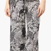 International INC Company Patterned Tie Waist Cropped Pants - Black
