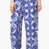 International INC Company Patterned Fold Over Palazzo Pants - Blue