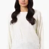 International INC Company Cable Knit Boat Neck Pullover Sweater - White