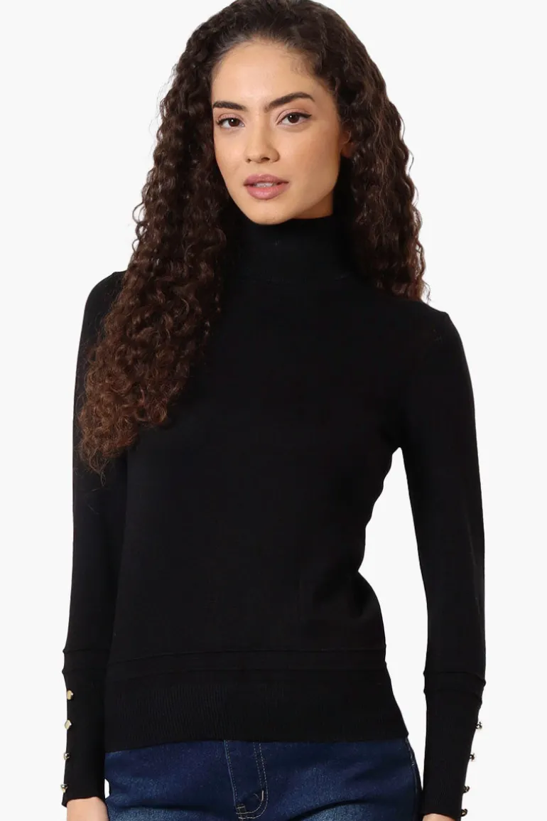 International INC Company Basic Turtleneck Pullover Sweater - Black
