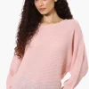 International INC Company Ribbed Pullover Sweater - Pink