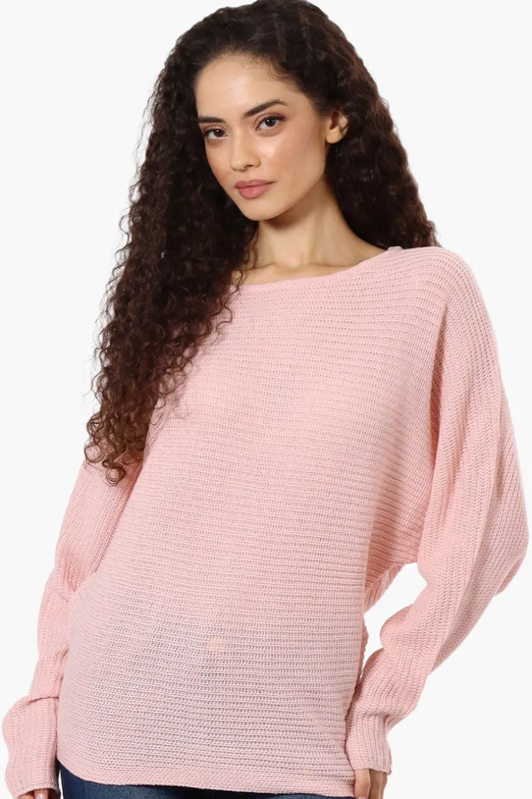 International INC Company Ribbed Pullover Sweater - Pink