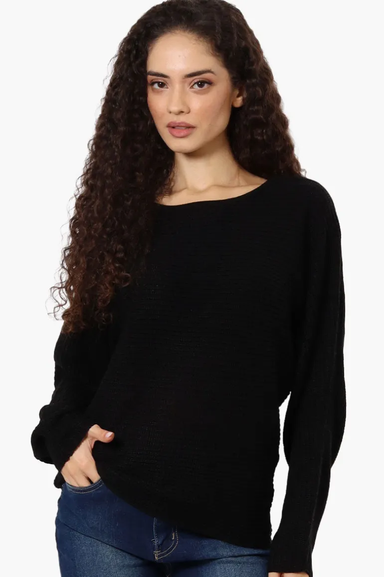 International INC Company Ribbed Pullover Sweater - Black