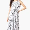 International INC Company Floral Halter Neck Midi Dress - White