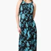 International INC Company Floral Sleeveless Halter Neck Maxi Dress - Black
