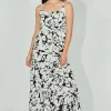 International INC Company Floral Tiered Maxi Dress - Black