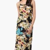International INC Company Floral Spaghetti Strap Maxi Dress - Black
